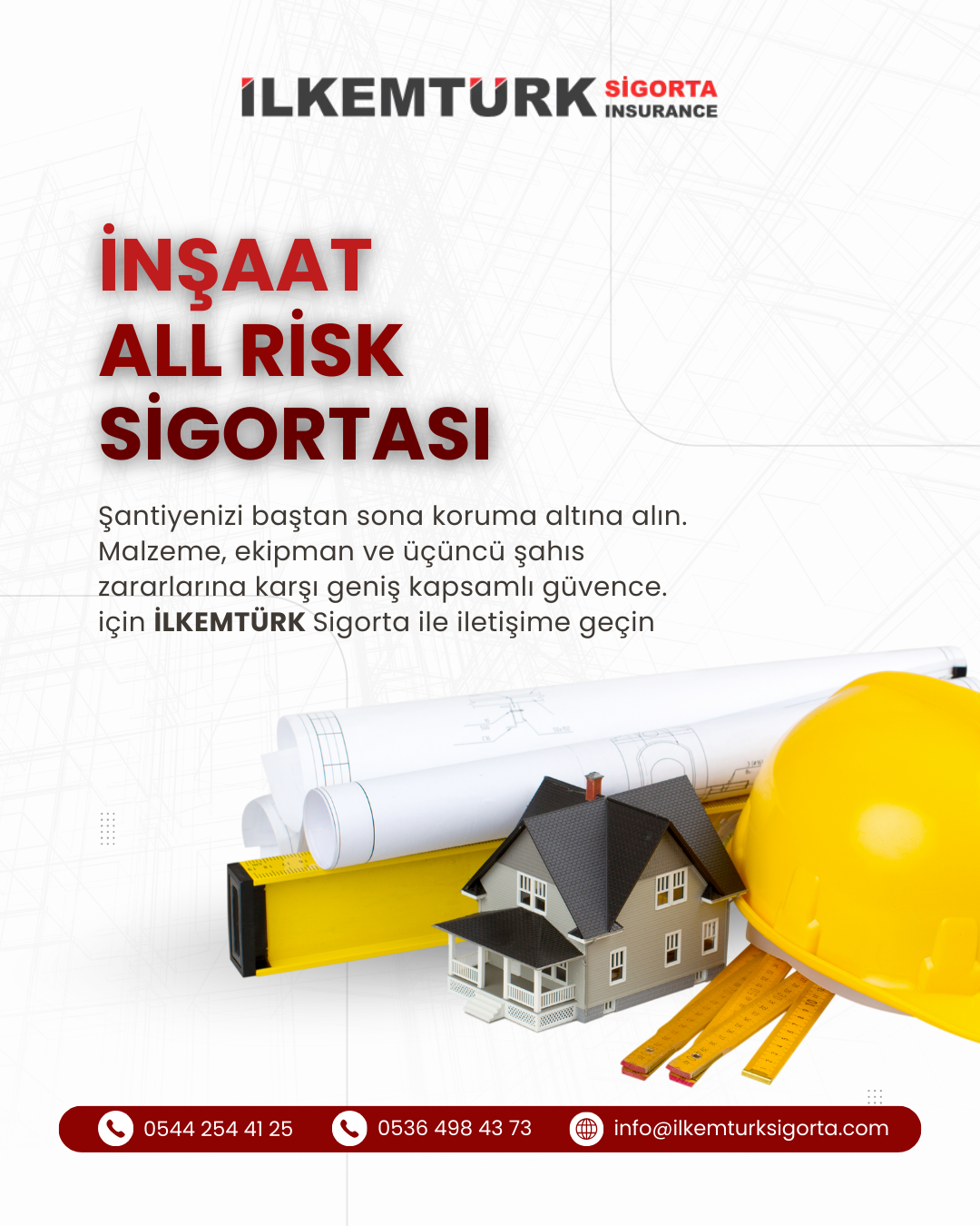 İnşaat all risk sigortası ile şantiye malzeme, ekipman ve üçüncü şahıs risklerine karşı koruma
