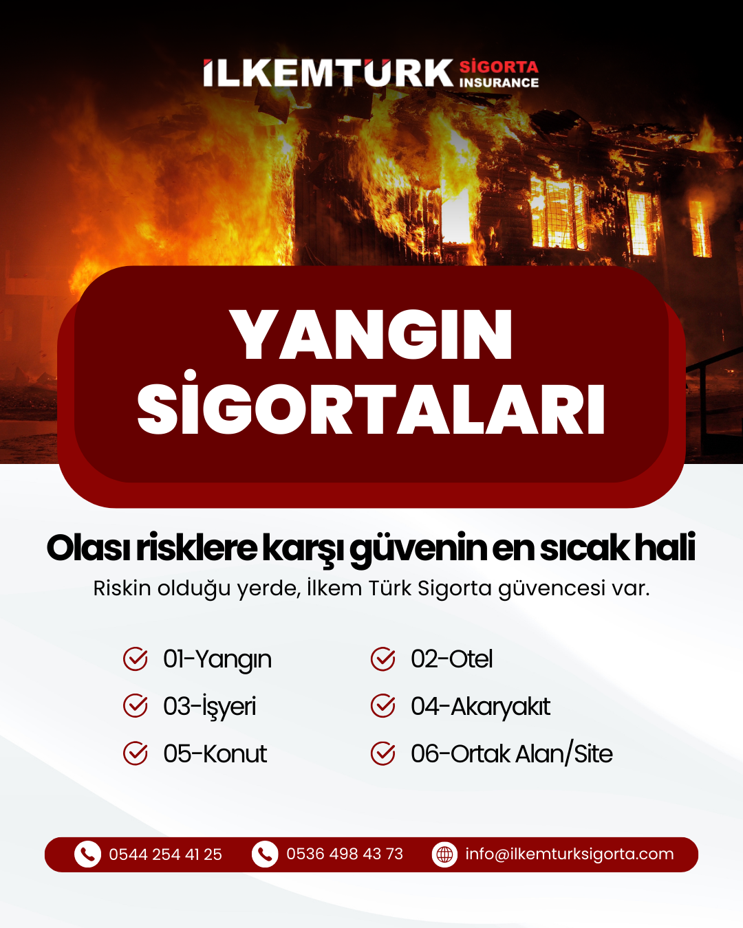 Yangın sigortası ile konut ve iş yerinde yangın, yıldırım ve patlama risklerine karşı koruma