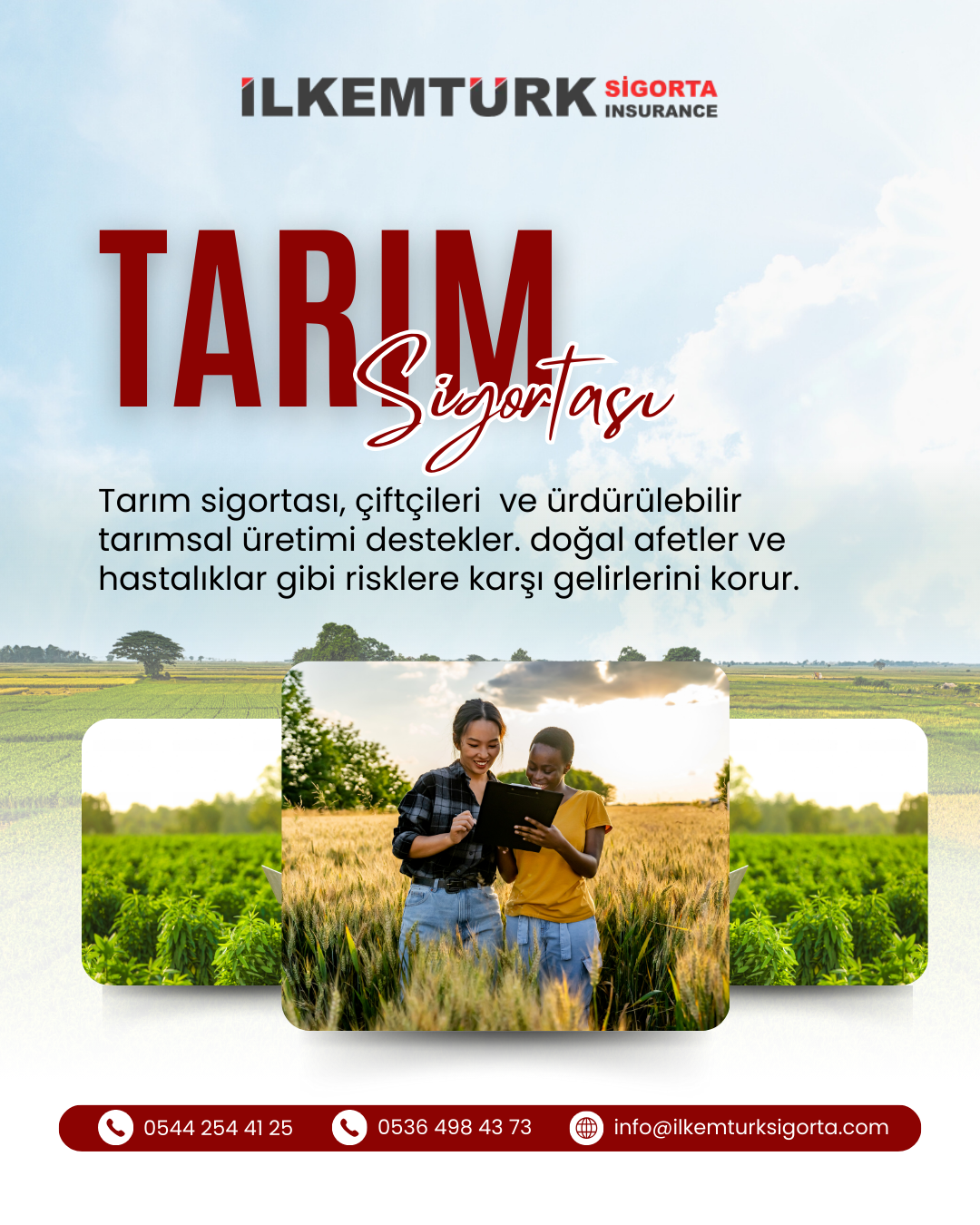 Tarım sigortası ile dolu, don, fırtına ve sel risklerine karşı ürün ve gelir güvencesi