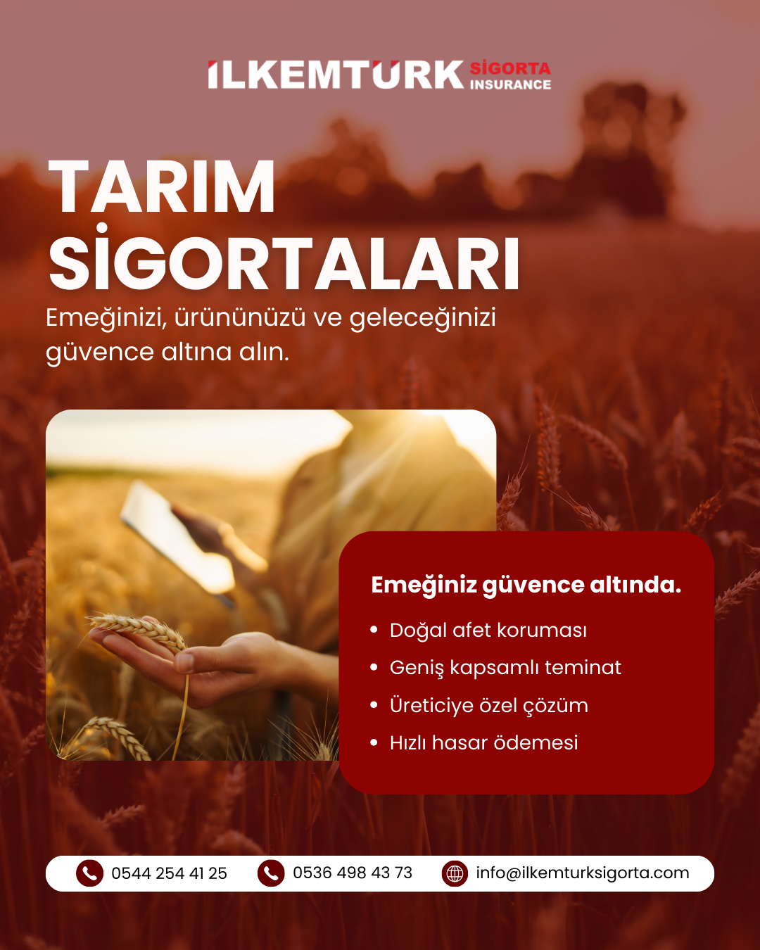 Tarım sigortası ile dolu, don ve sel risklerine karşı ürün güvence altına alın